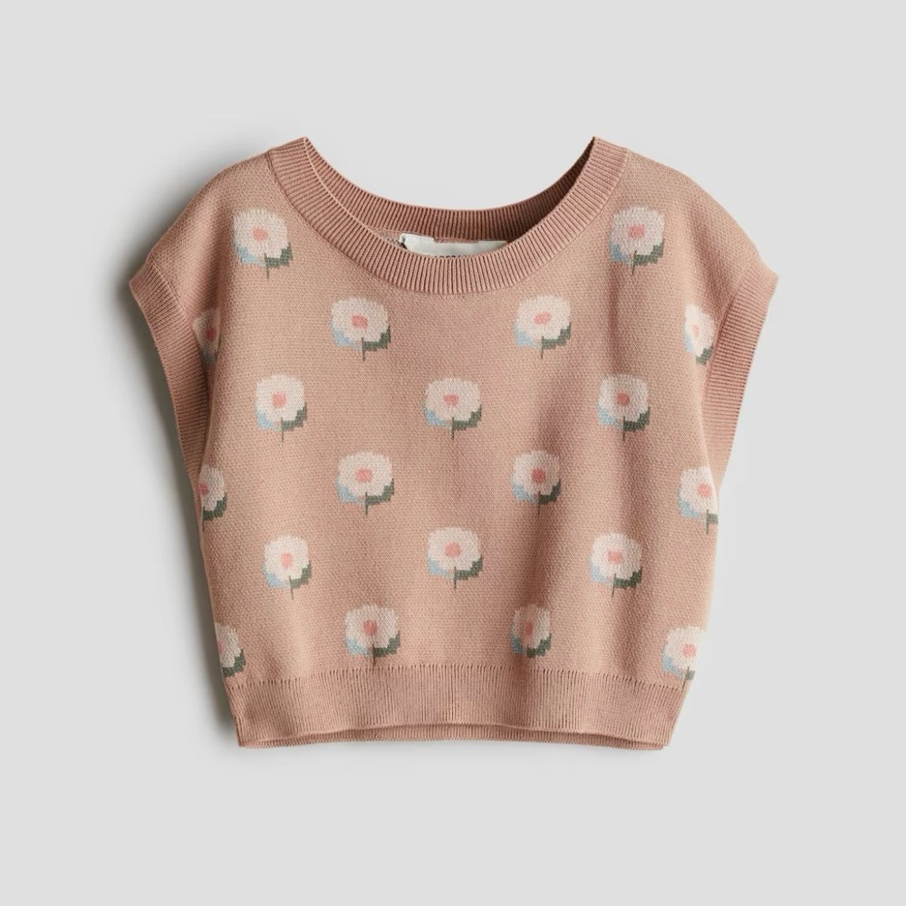 Floral Pink Sweater Vest